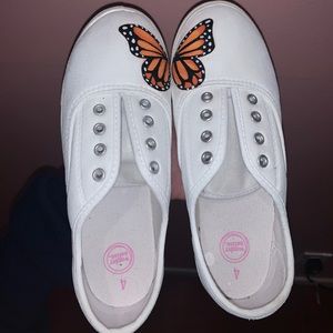 Custom painted butterfly shoes!